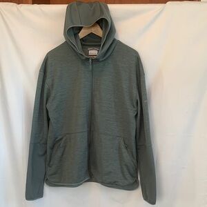 Columbia Sage Green Full-Zip Thumb holes Hoodie